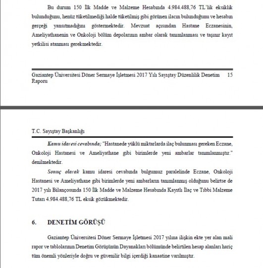 SAYIŞTAY DENETİM RAPORU