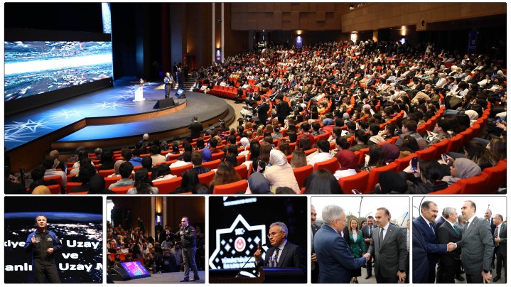 BAKAN KACIR İLE TÜRKİYE'NİN İLK ASTRONOTU ALPER GEZERAVCI GAÜN ÖĞRENCİLERİYLE BİR ARAYA GELDİ_